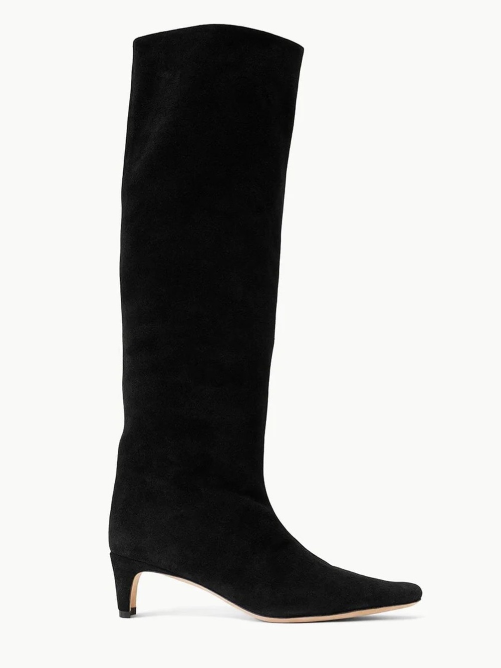 Staud Wally Black Suede Knee-High Boot
